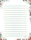 Lined letter form with floral frame. Floral wreath border letterhead.