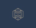 Lined letter H house logotype. Premium home building vector icon logo.