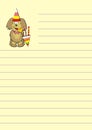 Lined letter paper A4 with image of a cute dog, eps.