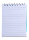 Lined note pad with spiral bin Royalty Free Stock Photo