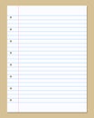 Lined notebook paper