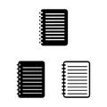 Lined Notebook Sheet Study Icons Set Royalty Free Stock Photo