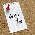 Lined notepaper with thank you note Royalty Free Stock Photo