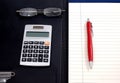 Lined Paper And Calculator Royalty Free Stock Photo