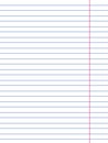 Lined paper from a notebook on white background. vector illustration. Royalty Free Stock Photo