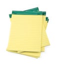 Lined paper notebooks on white