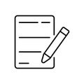 Lined Paper With Pencil Icon Royalty Free Stock Photo