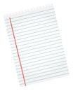 Lined paper sheet cartoon icon. Notebook page Royalty Free Stock Photo