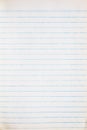 Lined paper - sheet of old blue lined paper Royalty Free Stock Photo