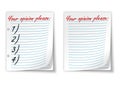 Lined paper with the words your opinion please Royalty Free Stock Photo