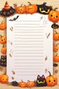 Lined paper for writing Halloween theme. Generative AI Royalty Free Stock Photo
