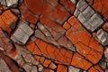 Lined rocky orange textured wallpaper - Generative AI