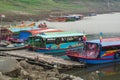 Lined tour ship in the reservoir Sempor, Kebumen, Central Java, Indonesia