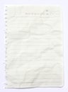 Lined white crumpled paper