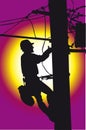 Lineman on work Royalty Free Stock Photo