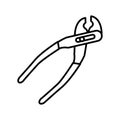 Linemans pliers tool line style icon