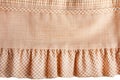 Linen cloth material with edging and ruffle