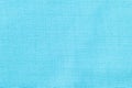 The linen cloth in turquoise color. Fabric background texture. Detail of textile material close-up Royalty Free Stock Photo