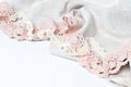 Linen fabric and handmade lace