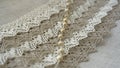 Linen lace with beads