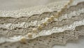 Linen lace with beads Royalty Free Stock Photo