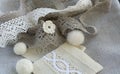 Linen lace with beads Royalty Free Stock Photo