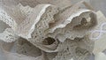 Linen lace with beads Royalty Free Stock Photo