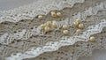 Linen lace with beads