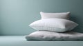 linen pillow edge against minimalist headboard texture Royalty Free Stock Photo