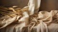 Linen Texture: Classical Still Life Photo With Fabric And Wheat