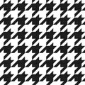 Linen textured hounds tooth black and white seamless vector pattern