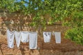 Laundry on clothesline