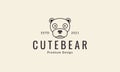 Lines animal head cute cartoon honey bear logo design vector icon symbol graphic illustration Royalty Free Stock Photo