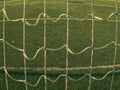Lines around football field, corner side, synthetic lawn Royalty Free Stock Photo