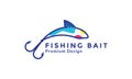 Lines art abstract fishing bait logo design vector icon symbol illustration