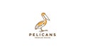Lines art abstract orange bird pelican logo vector symbol icon design illustration Royalty Free Stock Photo