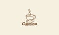 Lines art cup coffee or tea or chocolates logo design vector icon symbol illustration Royalty Free Stock Photo