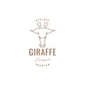 Lines art giraffe head logo design Royalty Free Stock Photo