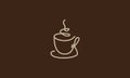 Lines art or single lines coffee cup logo symbol vector icon illustration graphic design Royalty Free Stock Photo