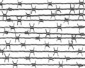 Lines of barbed wire