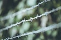 Lines of barbed wire to demarcate the border