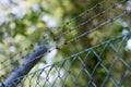 Lines of barbed wire to demarcate the border