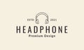 Lines bold headphones logo vector symbol icon design illustration
