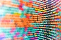 Lines of code of a software with several colors. Programming source code abstract screen of software developer. Programmer working Royalty Free Stock Photo