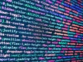 Lines of code of a software with several colors. RNN Neural Network source code. Program development concept. Css3 code on a Royalty Free Stock Photo