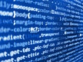 Lines of css code visible. Programmer Typing New Lines of HTML Code. Data network hardware Concept. Creative focus effect. Binary