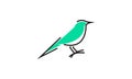 Lines cute abstract bird little logo vector icon illustration design