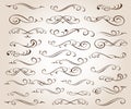 Lines dividers page decoration.Vector . Vector illustration.Brown