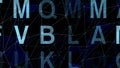 Lines and dots random letters and connected lines creating abstract text composition in stylish and custom lettering style Royalty Free Stock Photo