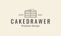 Lines drawer with cakes logo design vector icon symbol illustration